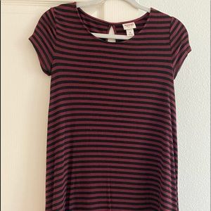 Red and black stripe tshirt dress